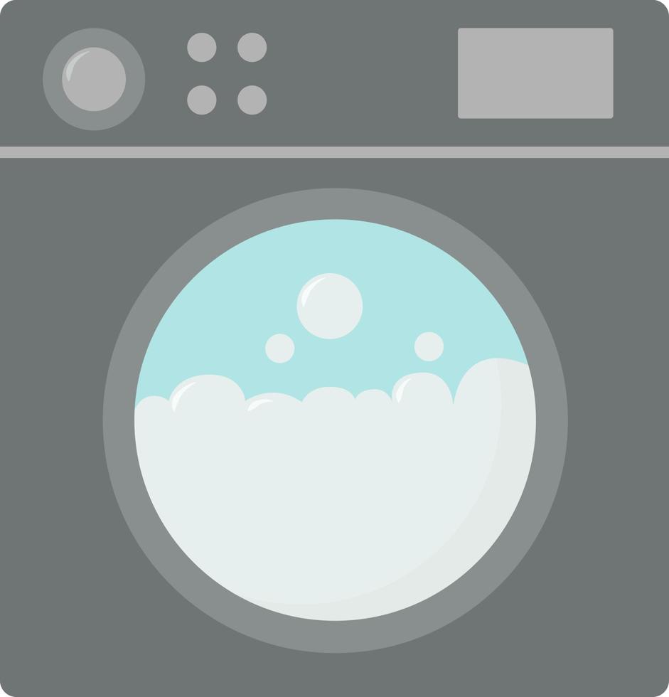 Washing machine, illustration, vector on white background.