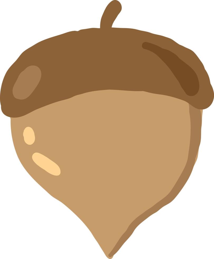Flat acorn, illustration, vector on white background.