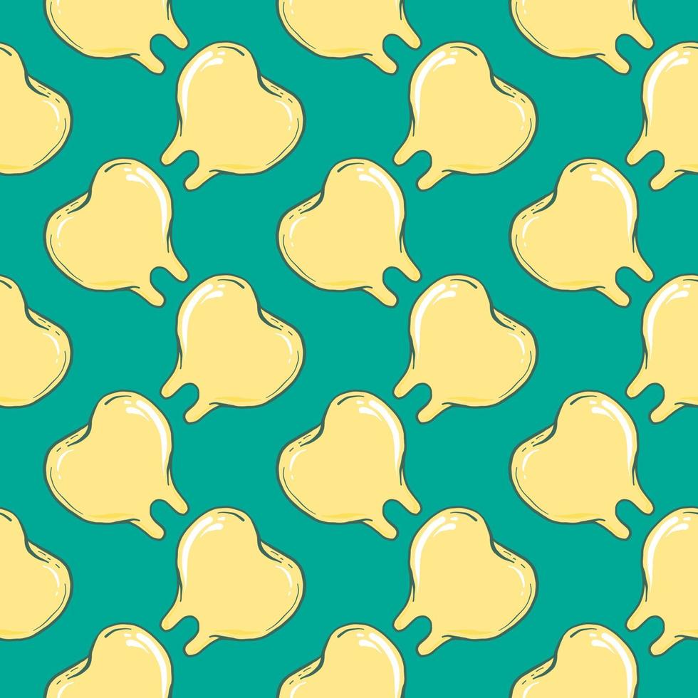 Yellow tooth,seamless pattern on green background. vector