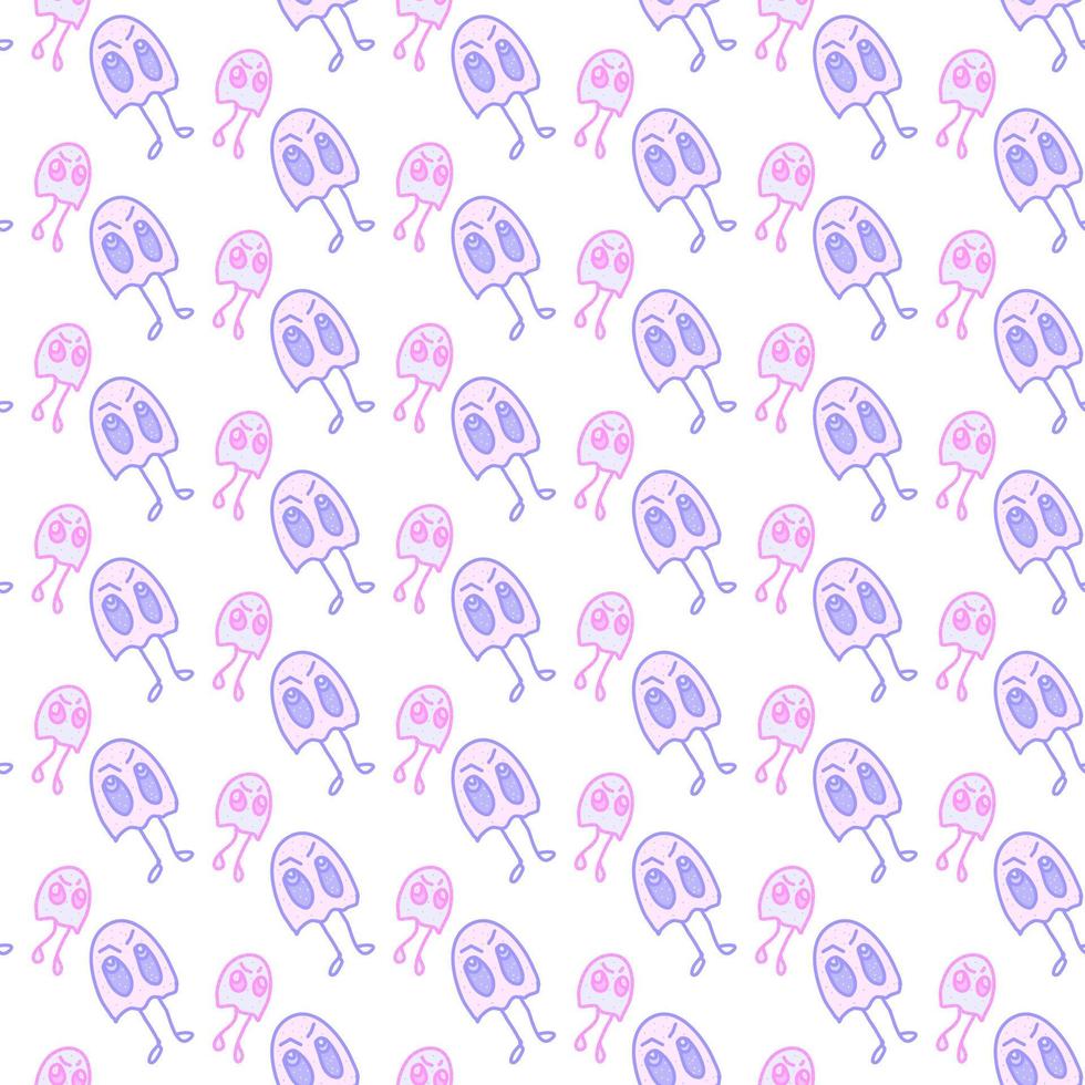 Small jellyfish pattern, illustration, vector on white background