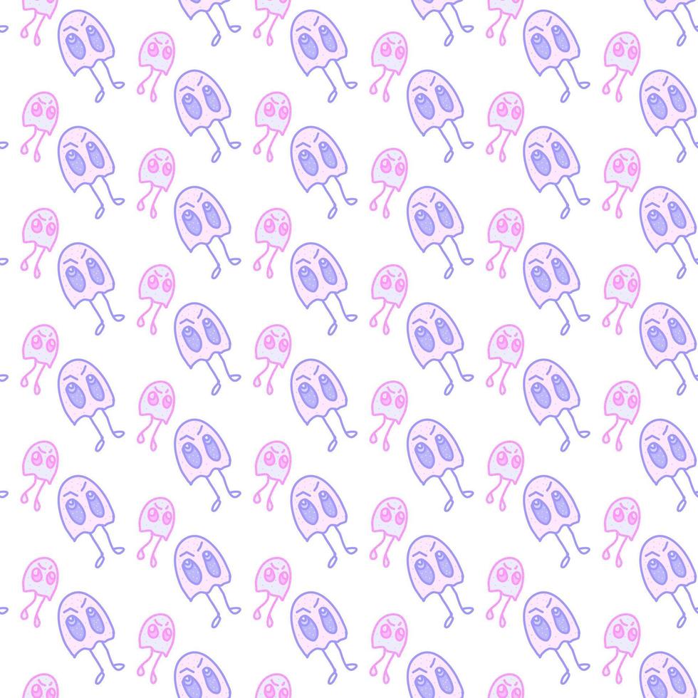 Small jellyfish pattern, illustration, vector on white background