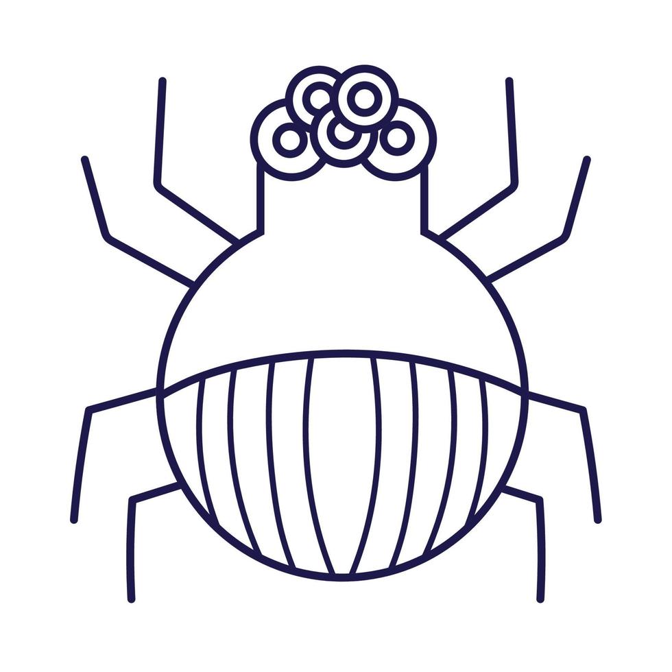 cockroach insect animal in cartoon line icon style vector