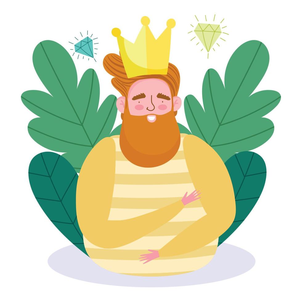 Avatar man cartoon with crown vector design