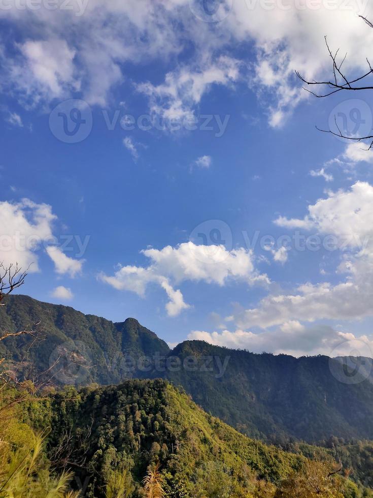 Mountain valley during sunrise. Natural summer landscape photo