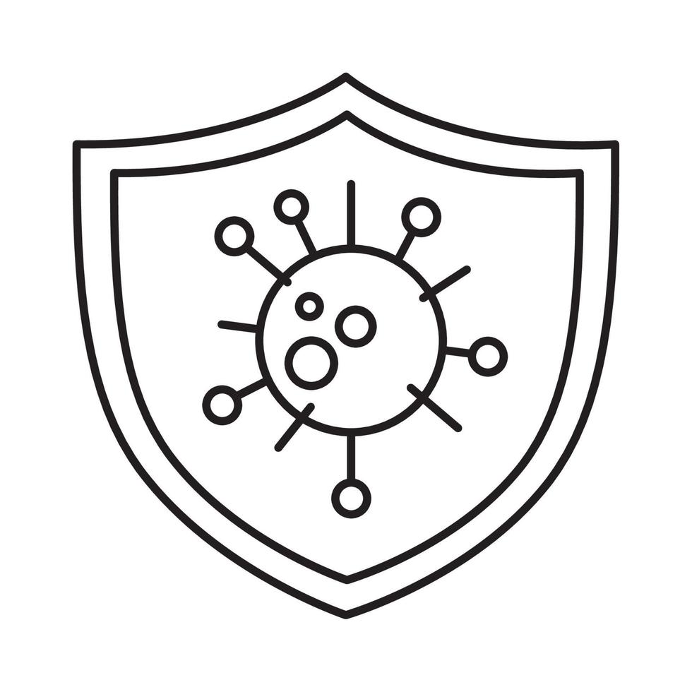 covid 19 coronavirus prevention shield pathogen medical line style icon vector