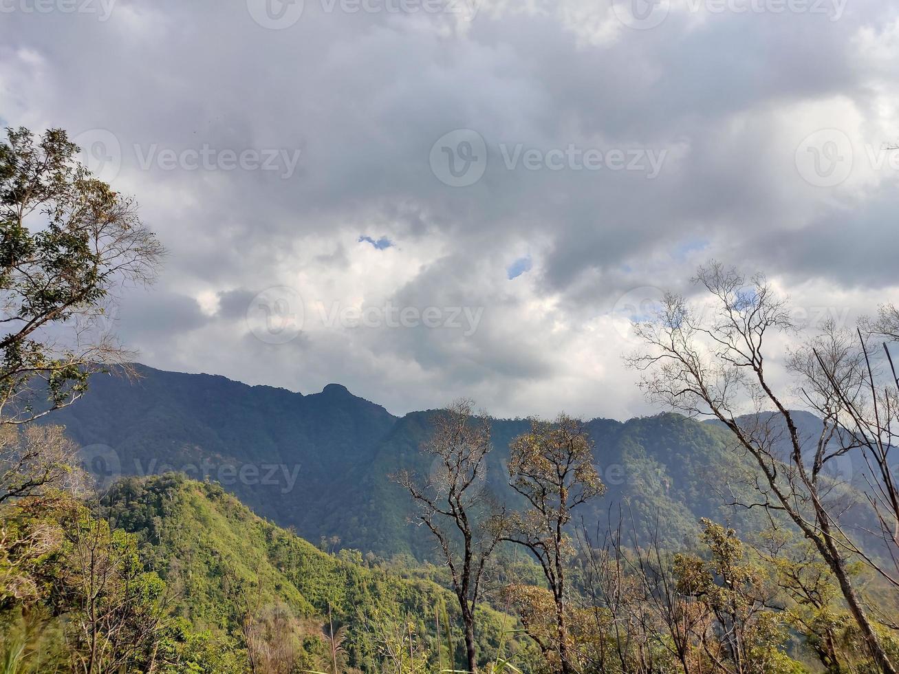 Mountain valley during sunrise. Natural summer landscape photo