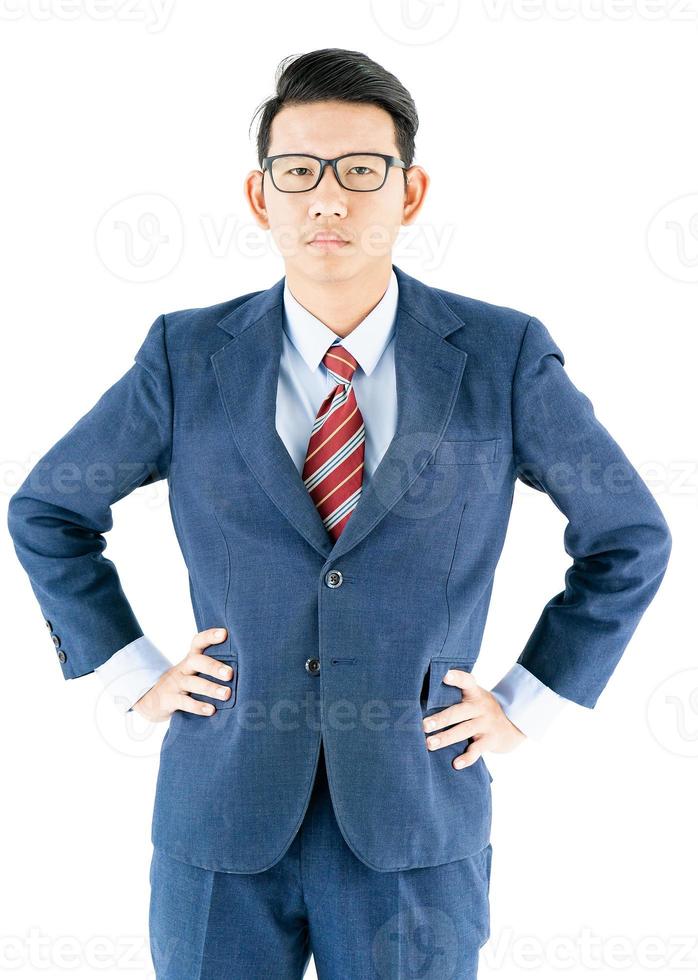 Businessman portrait in suit and wear glasses photo