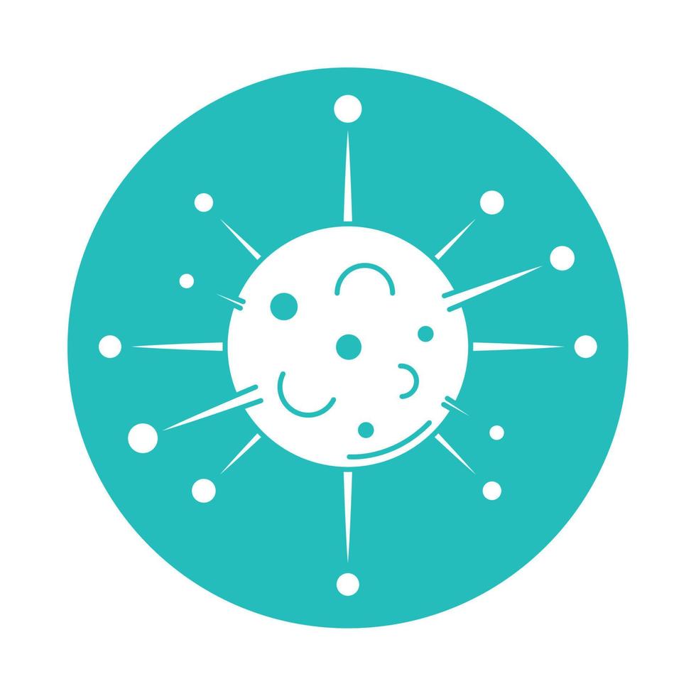 covid 19 pandemic virus microbe cell block style icon vector