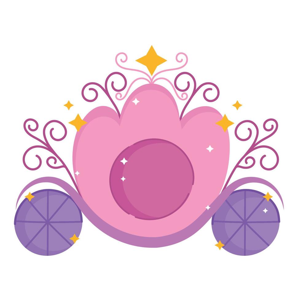 princess carriage fairytale transport cartoon icon vector