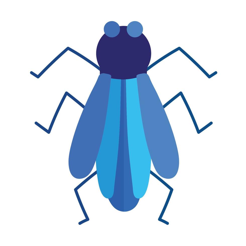 blue bug nature animal in cartoon flat icon style vector