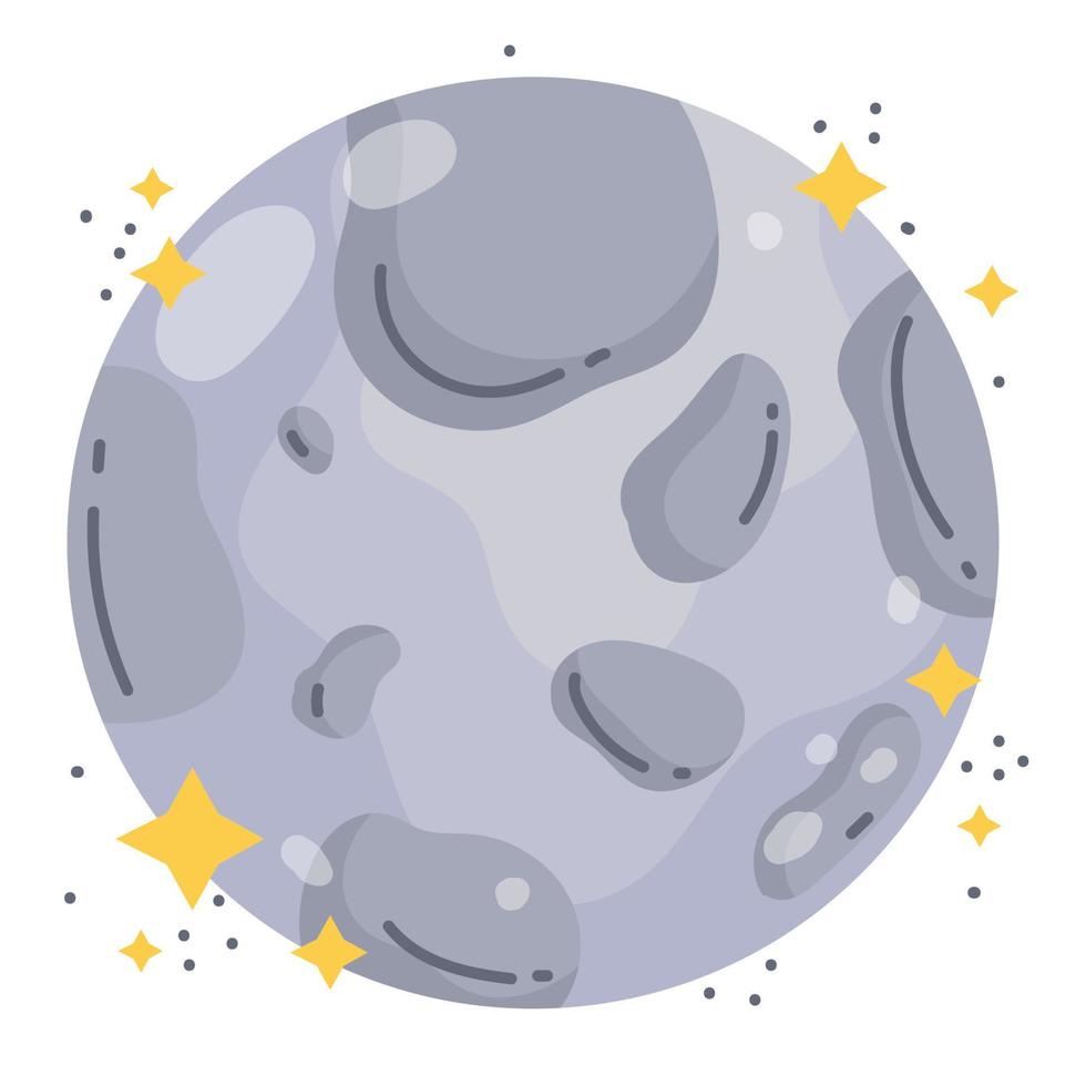 space moon galaxy astronomy in cartoon style vector