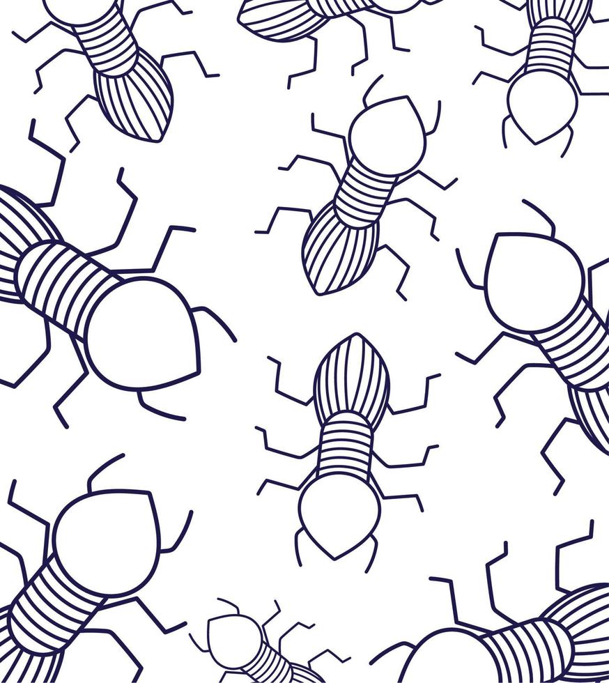 many ants insect nature animals small pattern line style vector