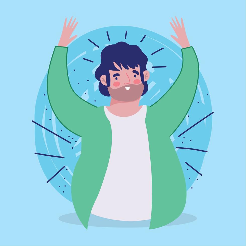 cartoon man character male portrait design vector