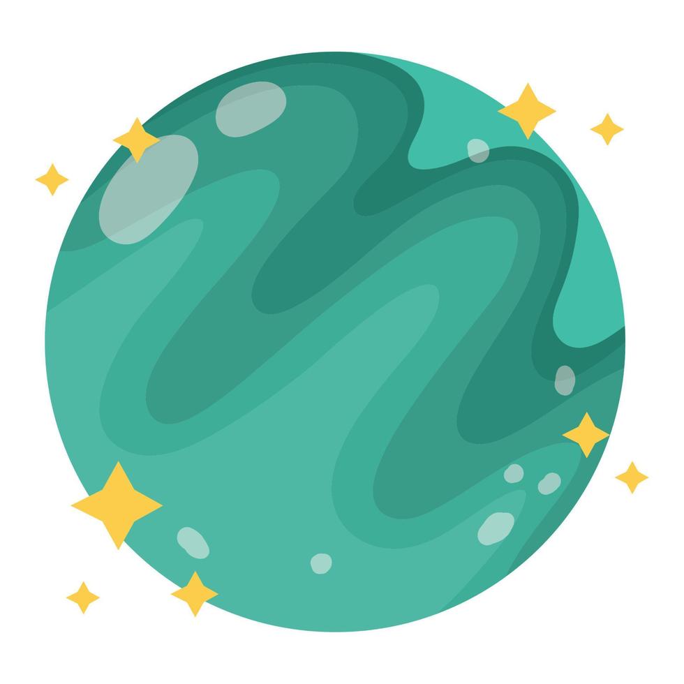 planet neptune space galaxy astronomy in cartoon style vector