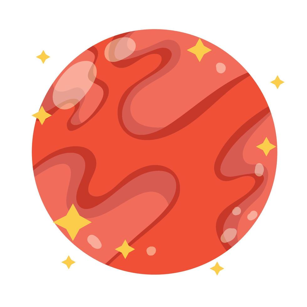 planet mars space galaxy astronomy in cartoon style vector