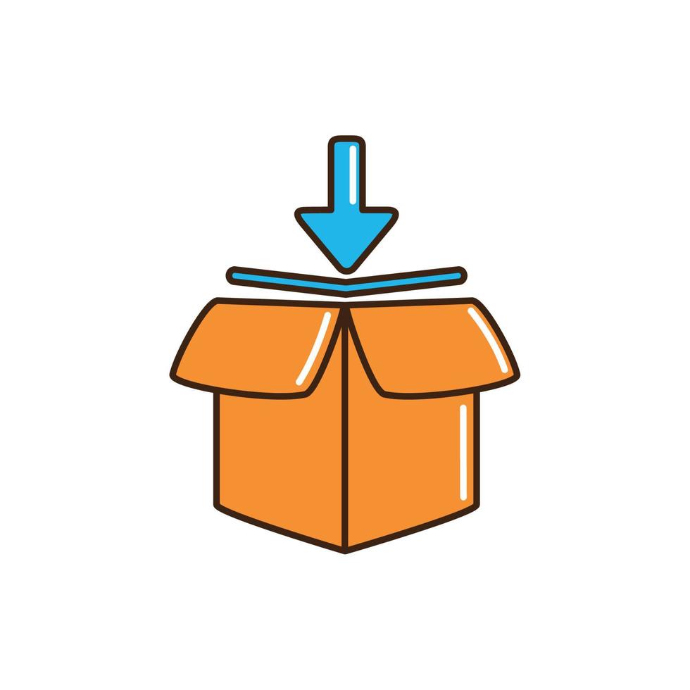 abrir la línea de flecha hacia abajo de la carga del paquete de entrega y llenar vector