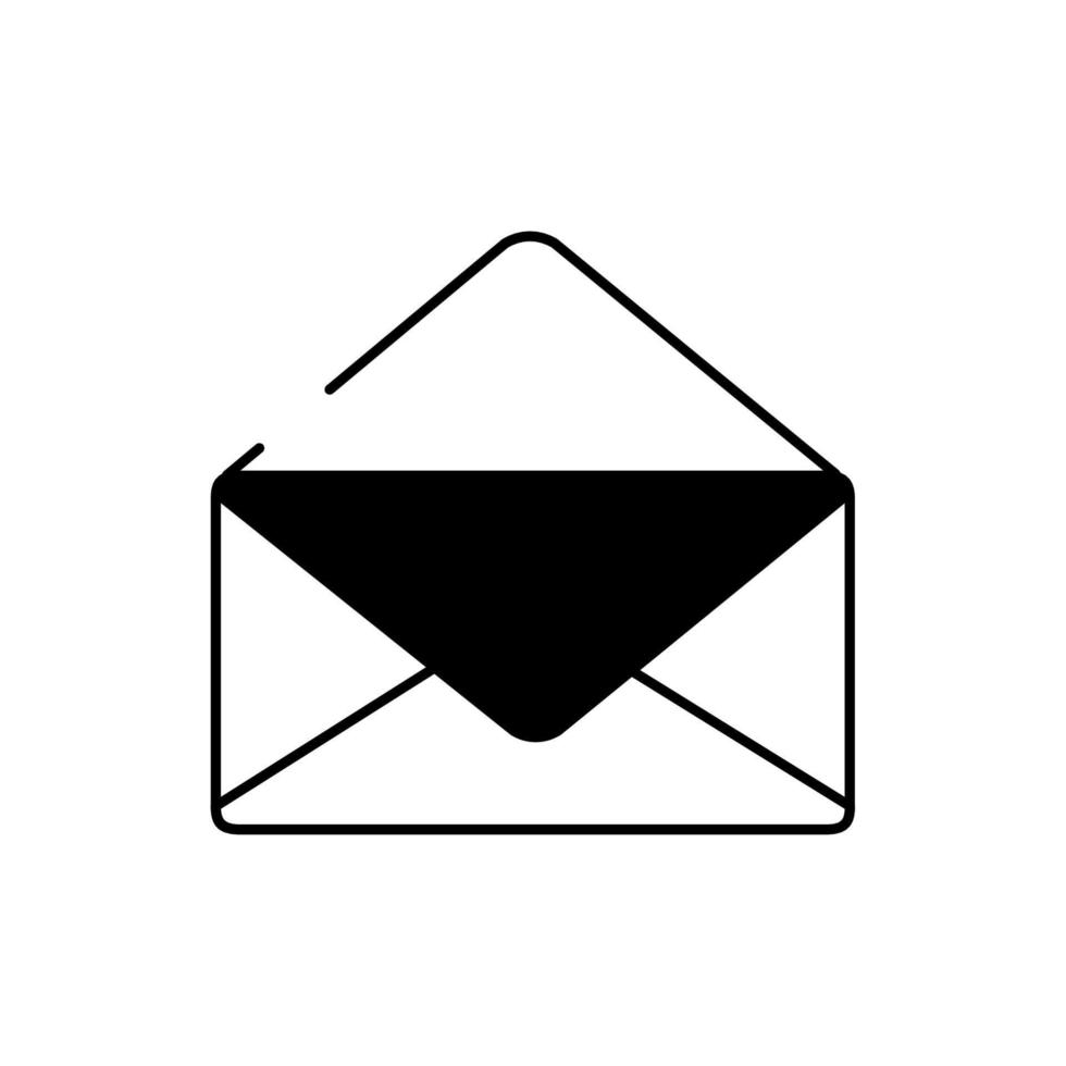 icono de estilo de línea de entrega de carga de carta de correo de sobre abierto vector