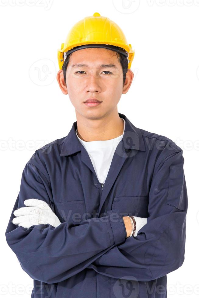 Young worker standing with arm crossed photo