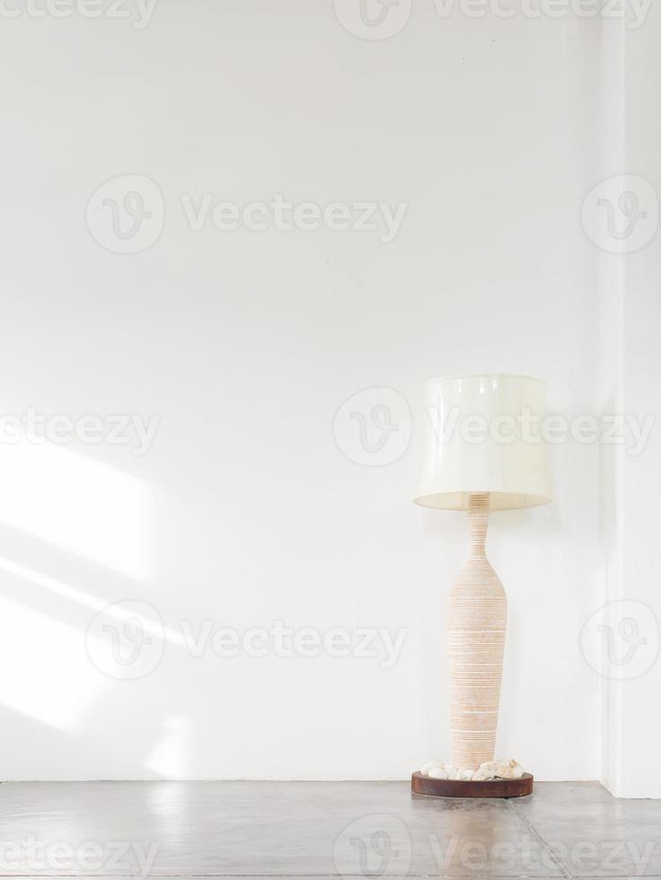 White Old Fashion lamp in empty room with copy space photo