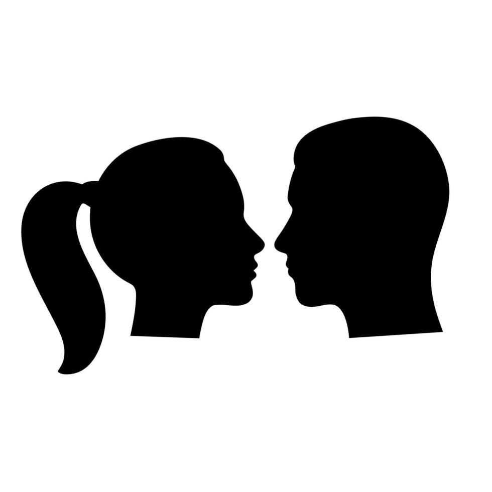ilustración de cabeza de hombre y mujer vector