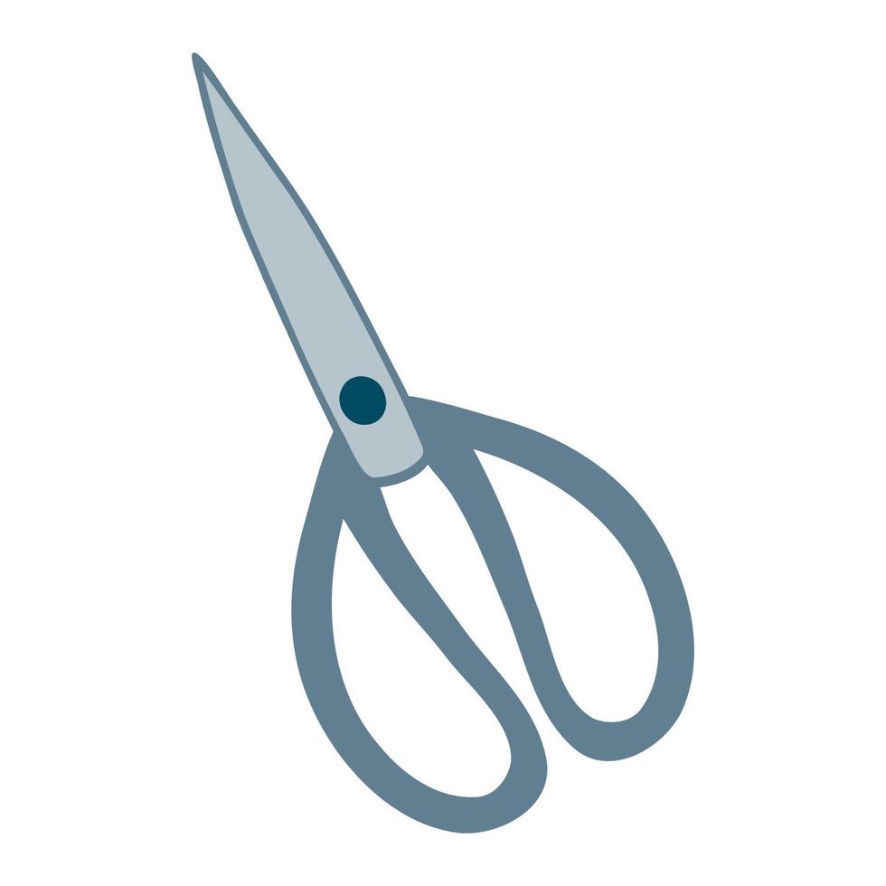 Sewing scissors icon in cartoon style. Hand drawn vector illustration of tailor supplies, handicraft accessories, needlework