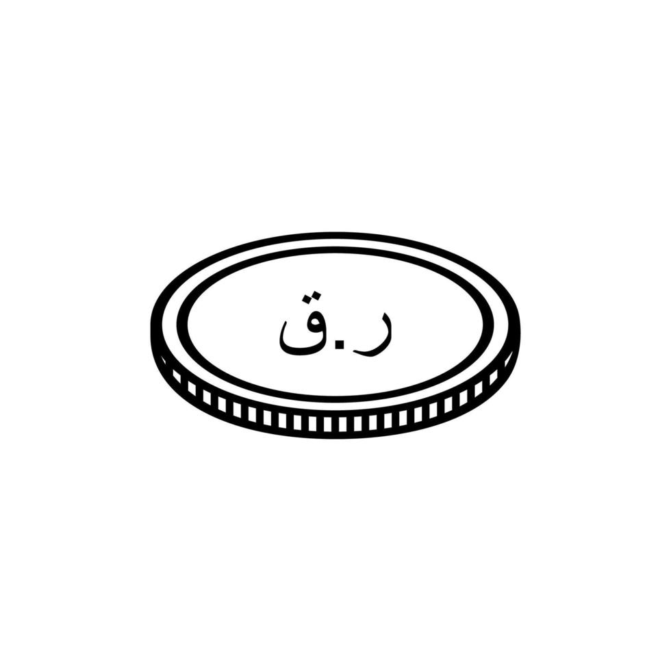 Qatar Currency Icon Symbol, Qatari Riyal Arabic Version, QAR Sign. Vector Illustration