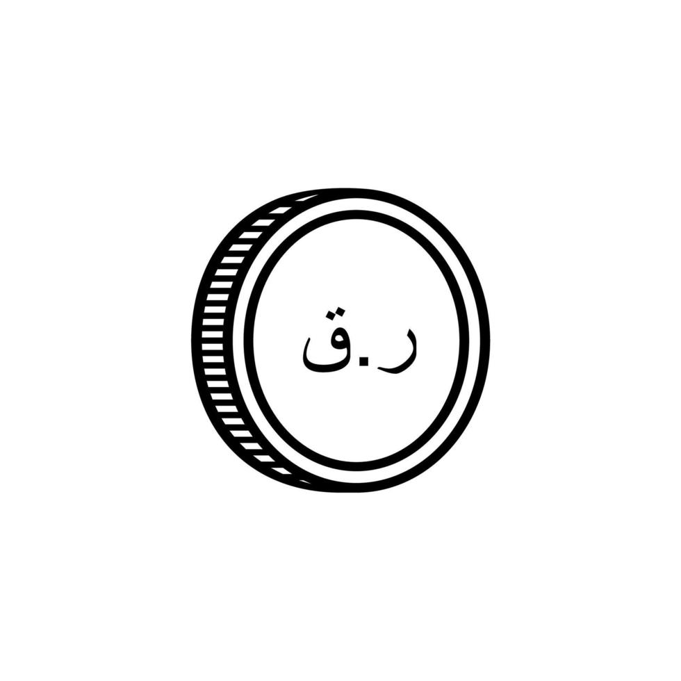 Qatar Currency Icon Symbol, Qatari Riyal Arabic Version, QAR Sign. Vector Illustration