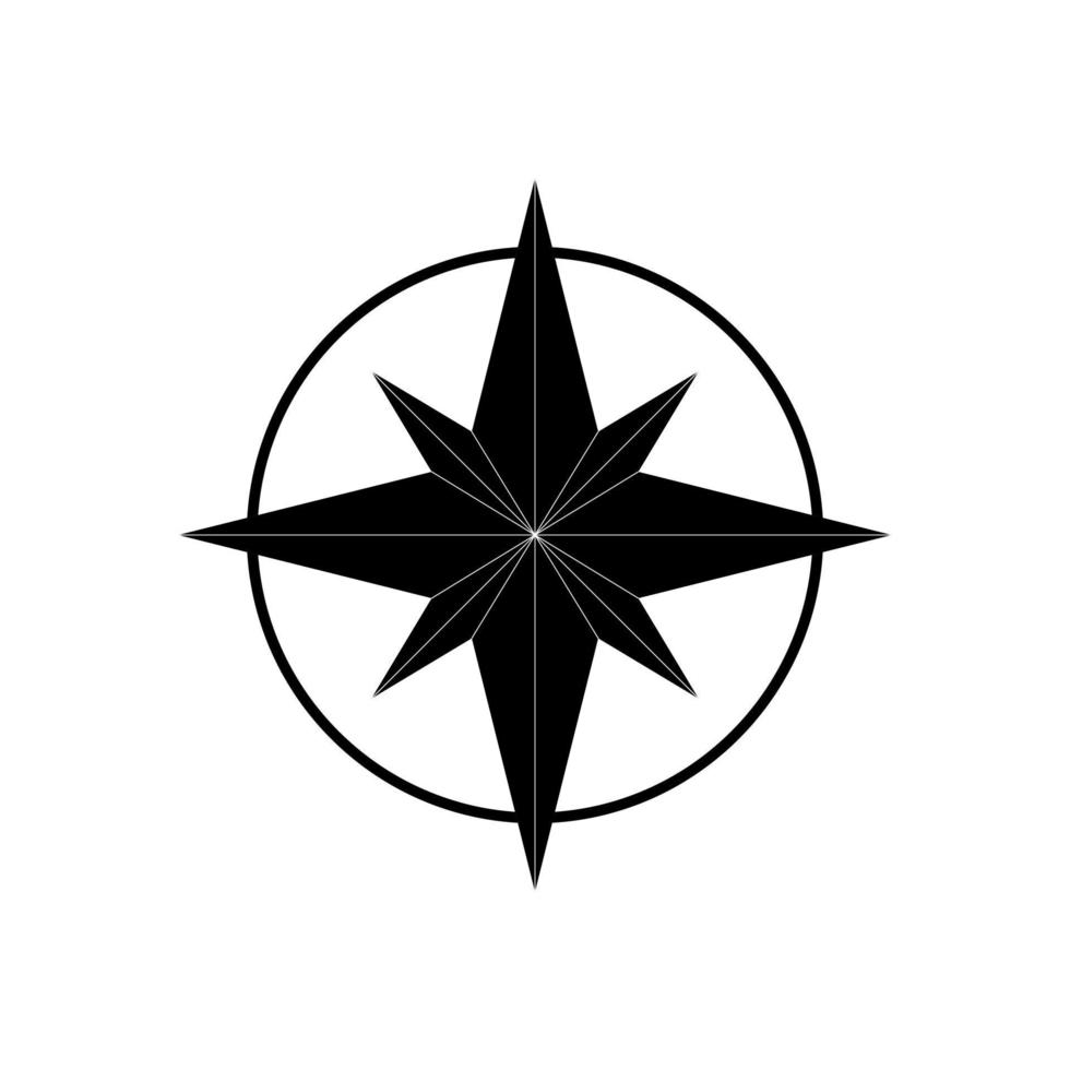 Compass Silhouette for Icon, Symbol, Apps, Website, Pictogram, Art Illustration or Graphic Design Element. Vector Illustration