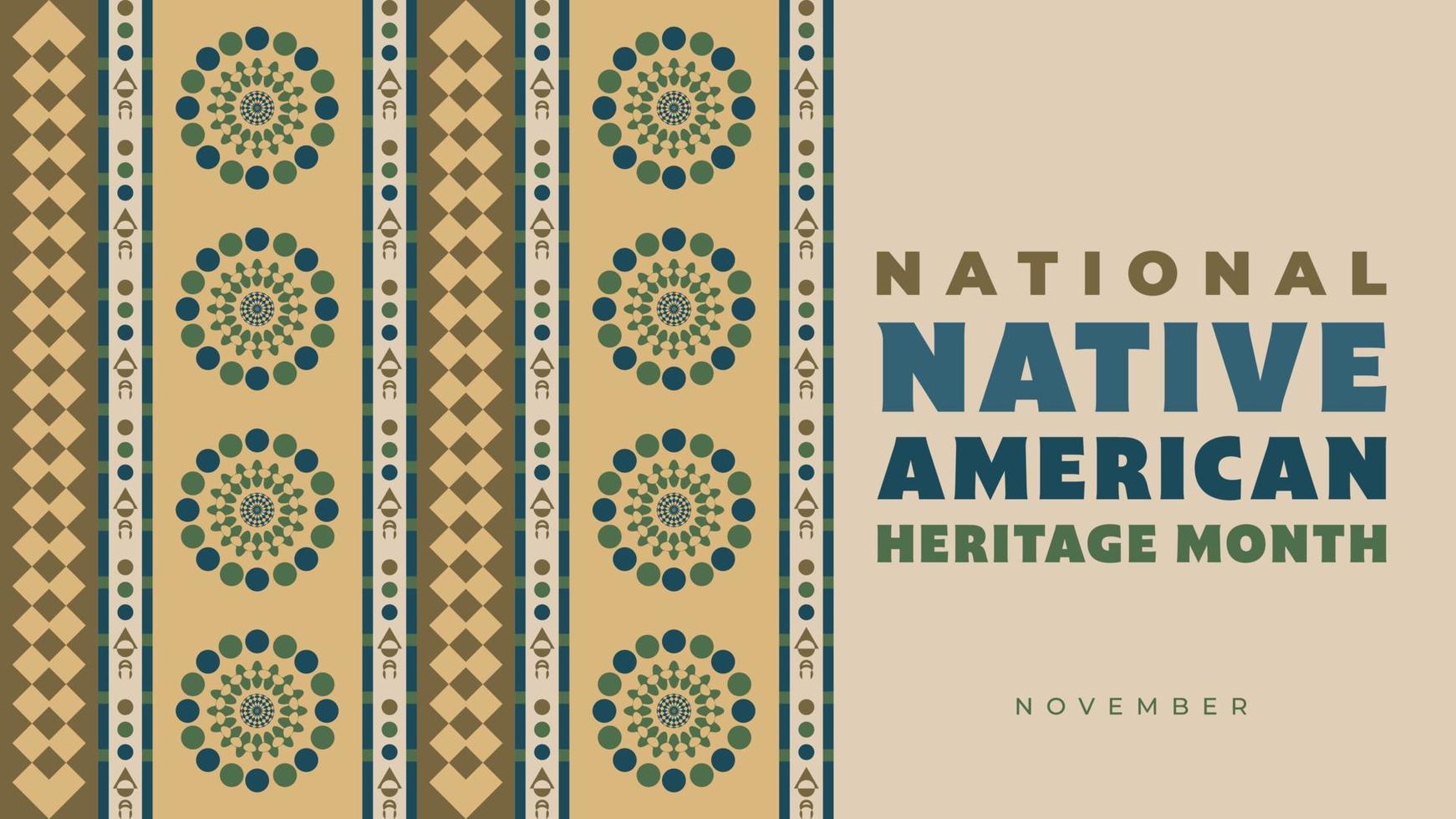 mes de la herencia nativa americana. diseño de fondo con adornos abstractos que celebran a los indios nativos en América. vector