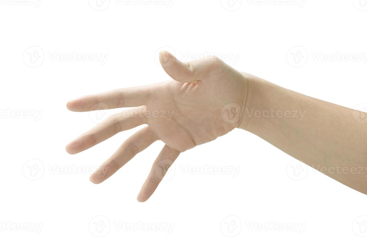 Hand gesture isolated on white background photo