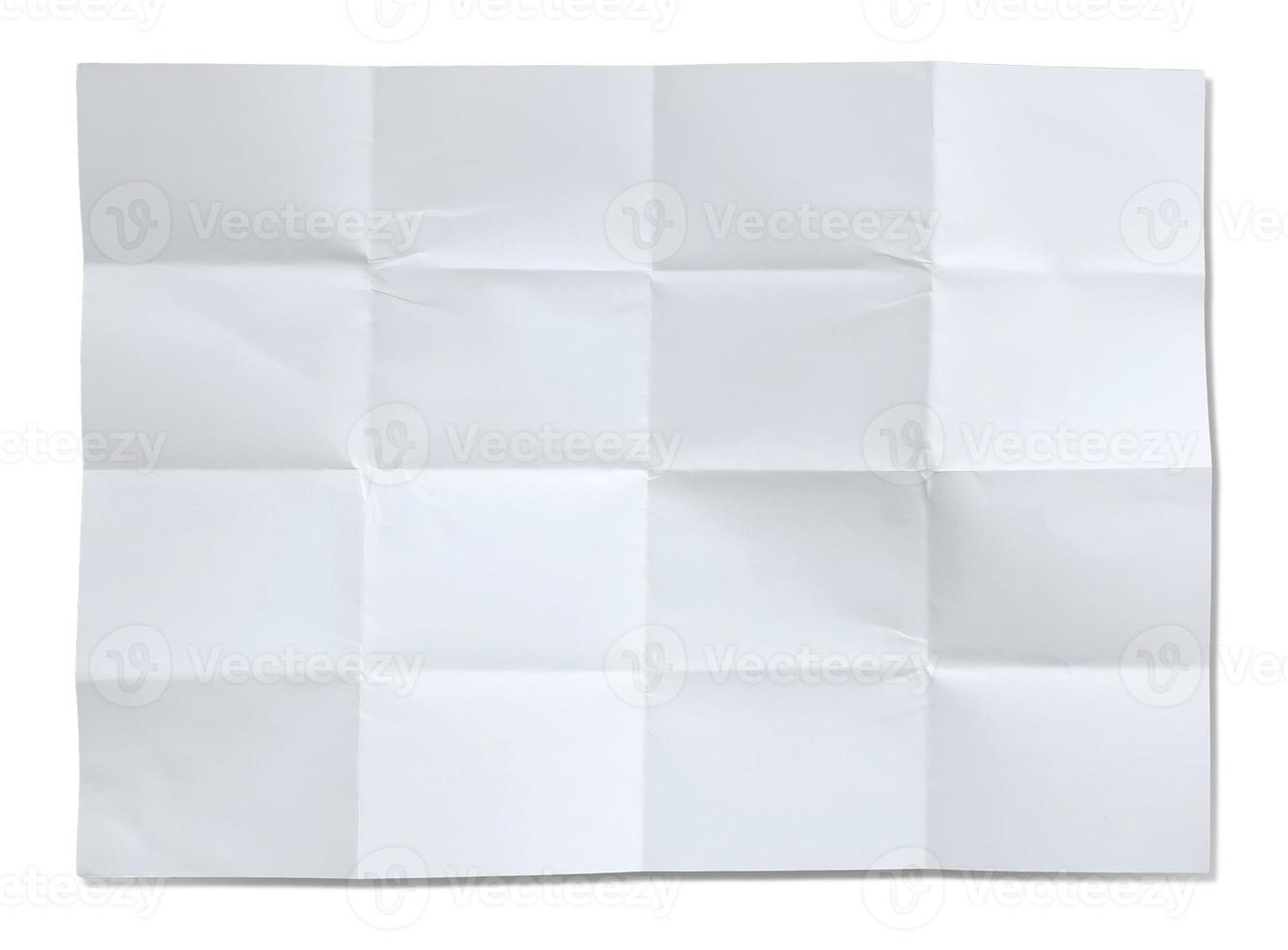 Crumpled white paper isolated photo