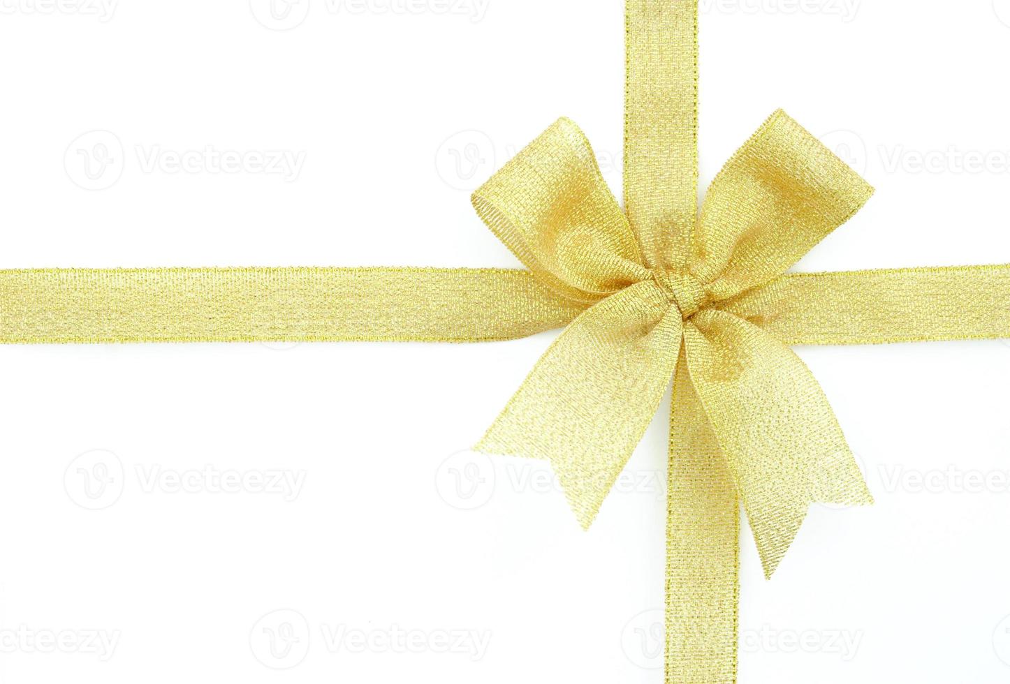 gold ribbon and bow Isolated on white background photo