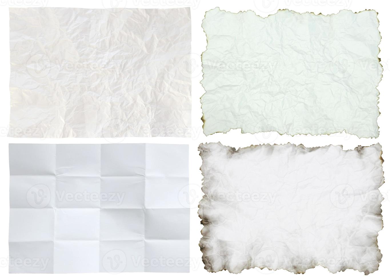 crumpled paper collection isolated photo