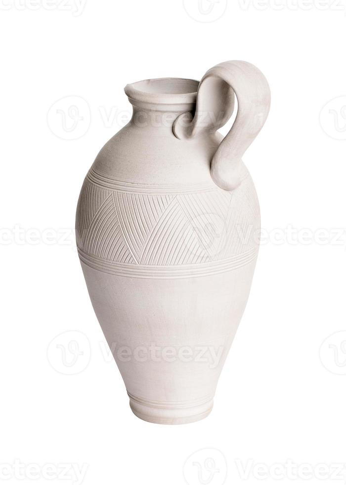 A clay jug isolated on a white background photo