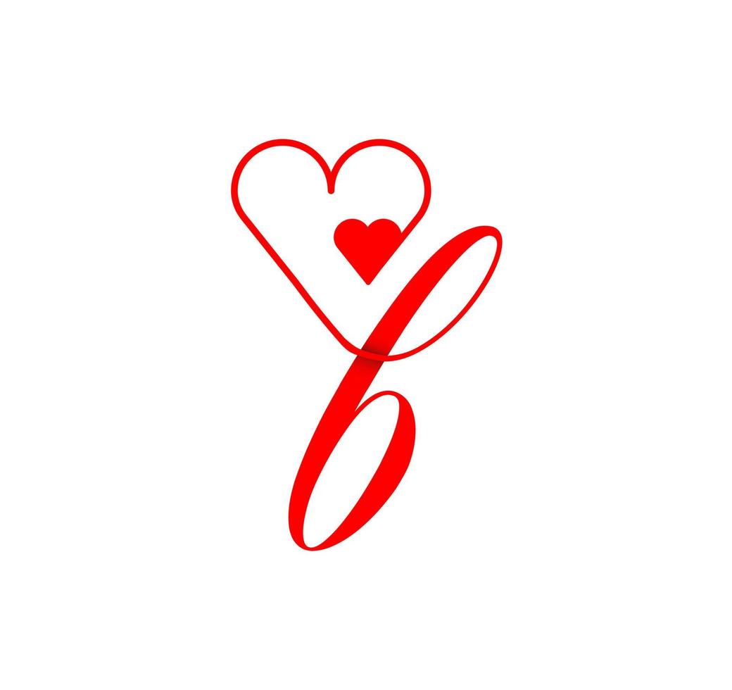 b letter script heart line. from the heart. Letter b handwriting logo template with love and heart shape decoration. The first signature vector. vector