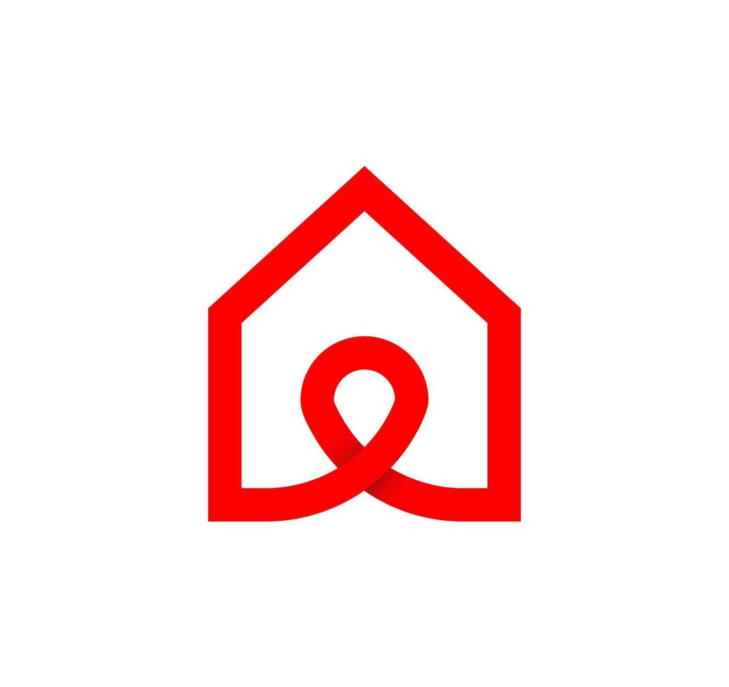 ciclo de signo infinito con casa. ubicación sin fin de la casa circular. bucle sin fin natural moderno. diseño corporativo de logo futurista. vector