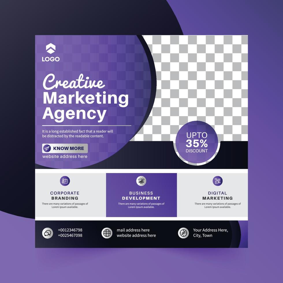 Digital marketing social media post web banner vector