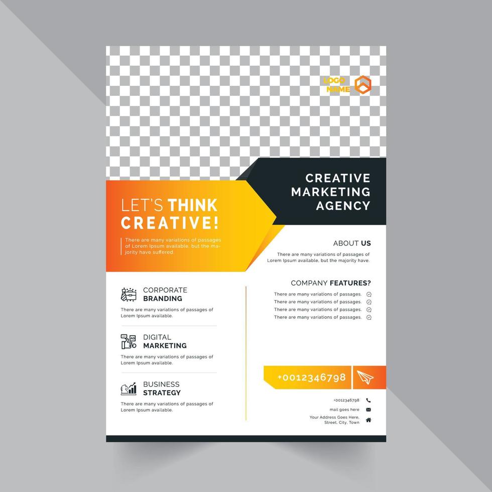 Professional Modern Flyer Design Template With yellow shape Gradients vector
