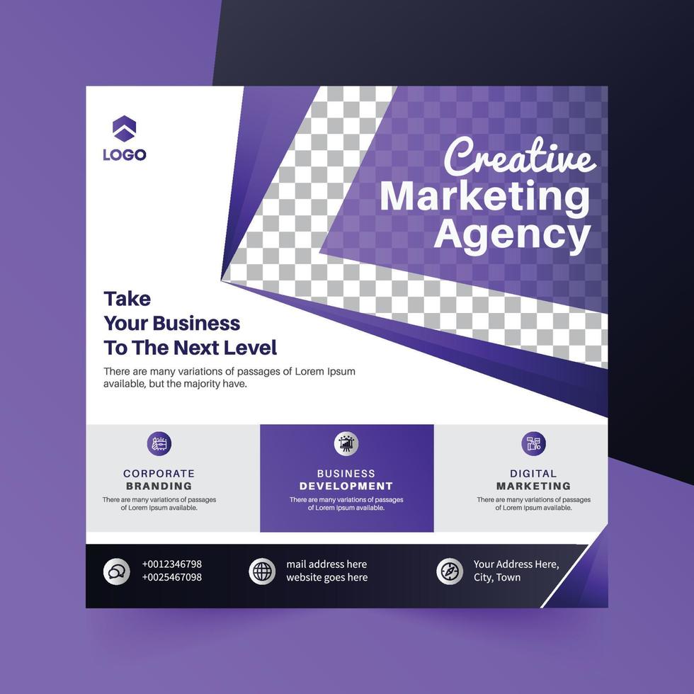 Digital marketing social media post web banner vector