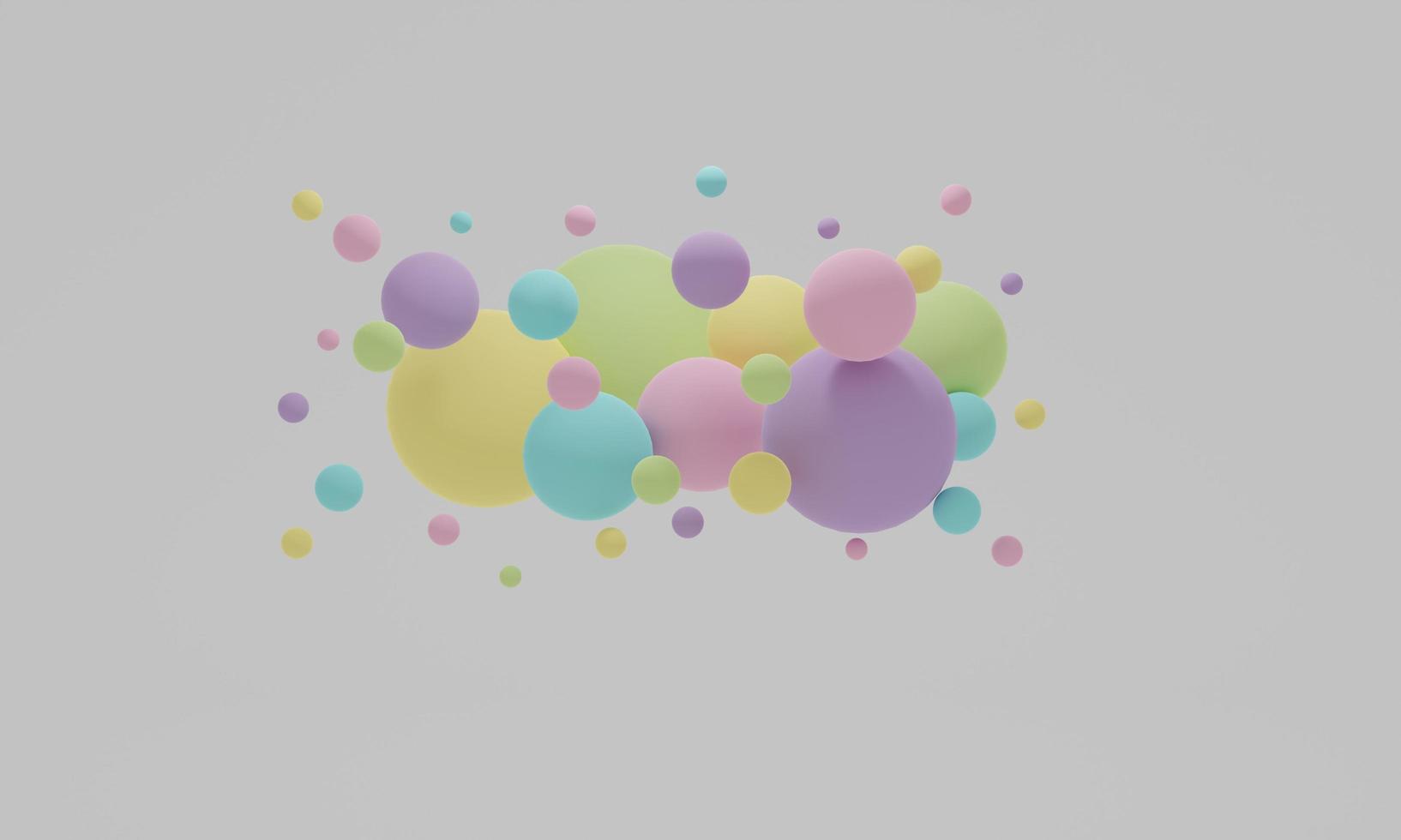 Abstract 3d background. 3d rendering with rainbow sphere balls. photo