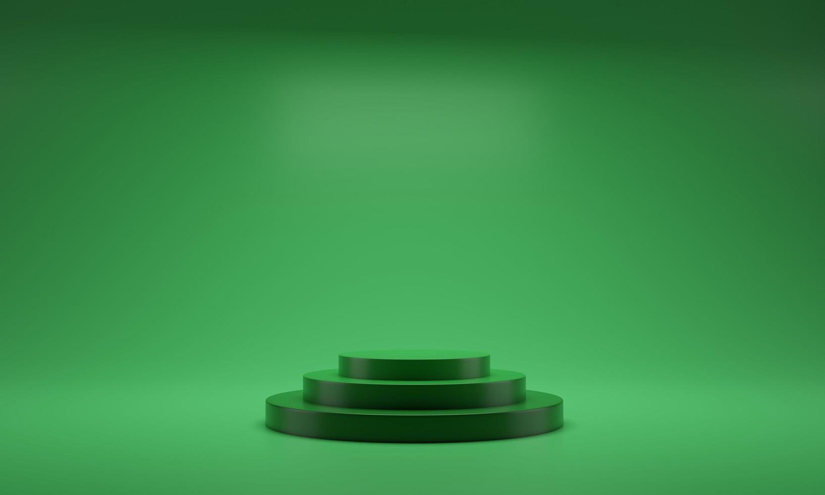 Abstract green background. 3d   rendering with podium. Minimal green scene. photo