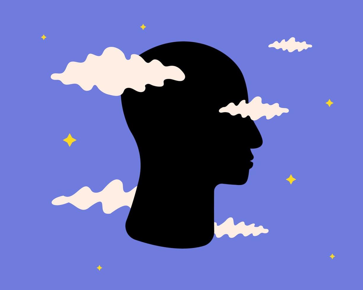 Brain fog is a symbol of post-covid syndrome. vector