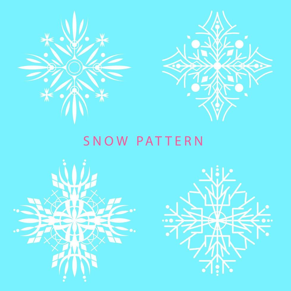 conjunto de paquete de patrón de nieve único de vector
