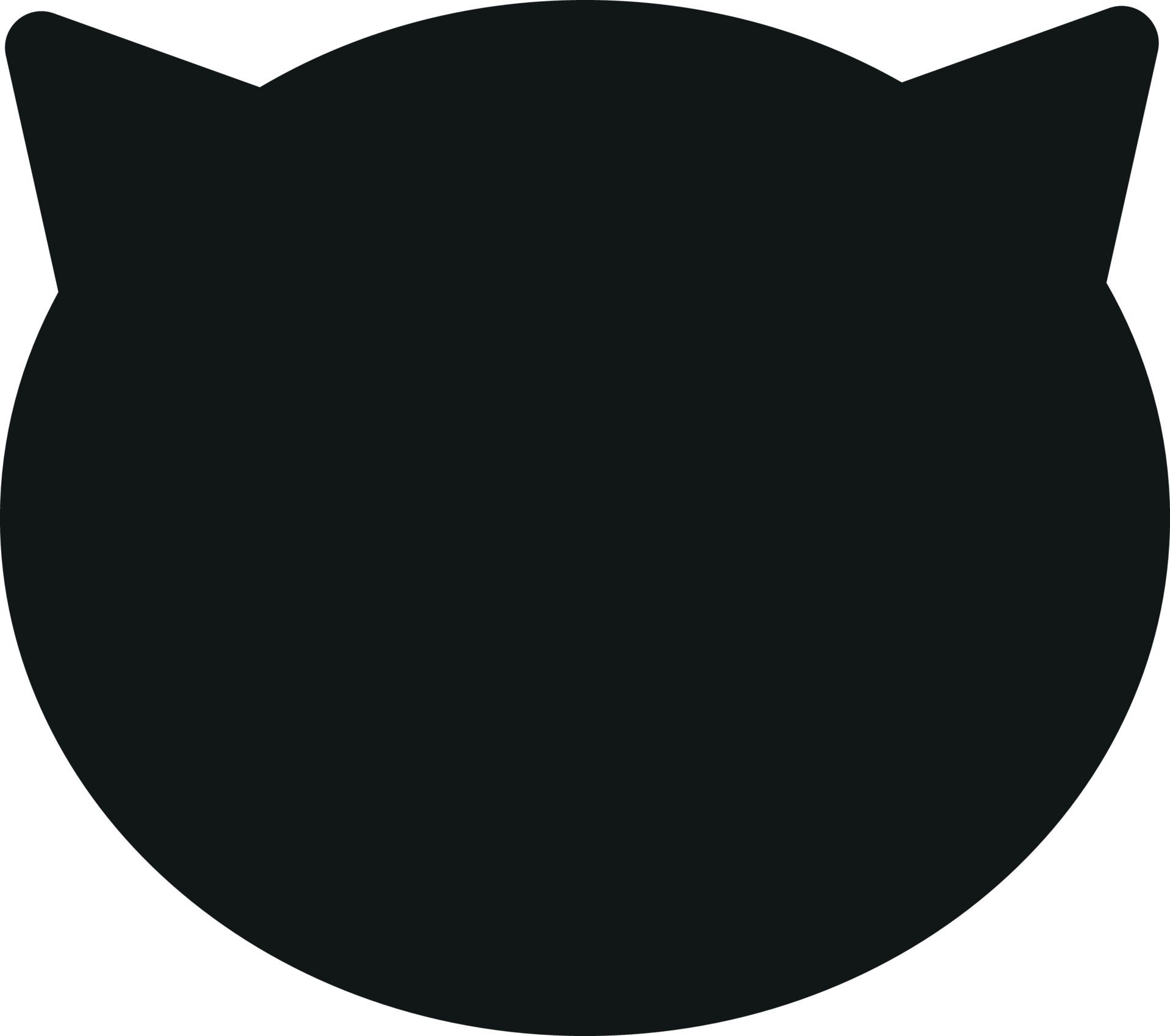 cat head icon. cat icon black on white background. cat icon simple