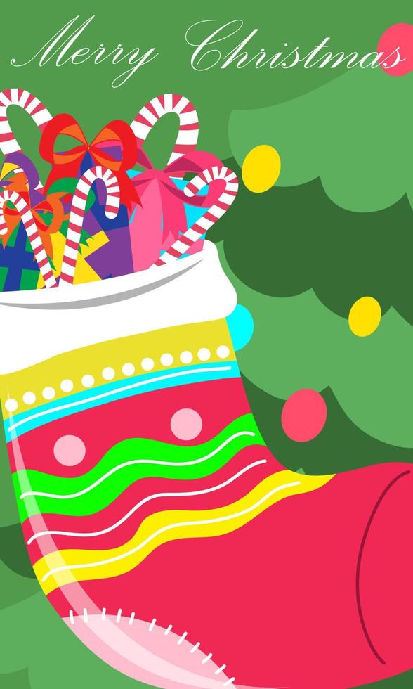 cute cartoon merry christmas for greeting card vector
