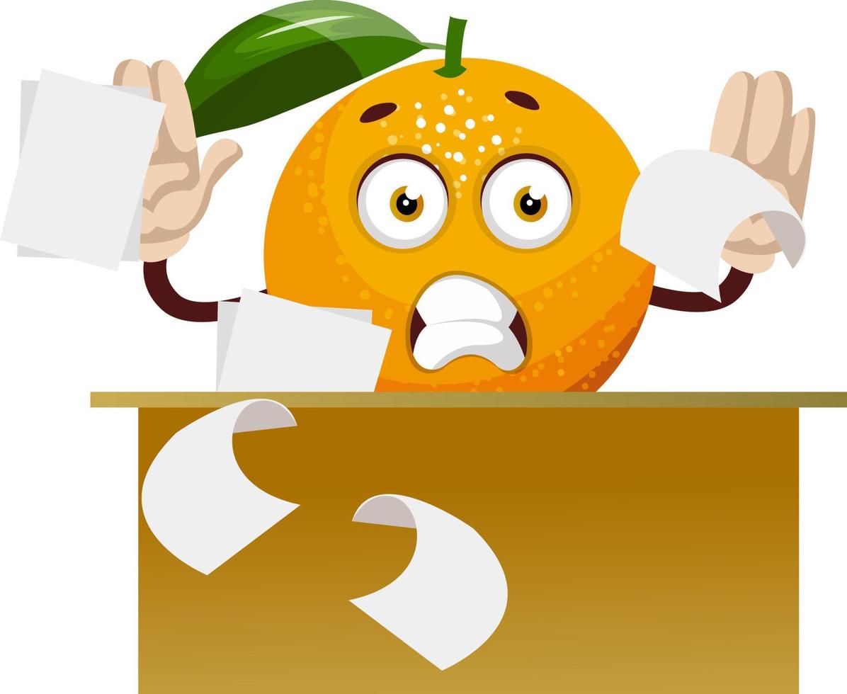 Orange working, illustration, vector on white background.
