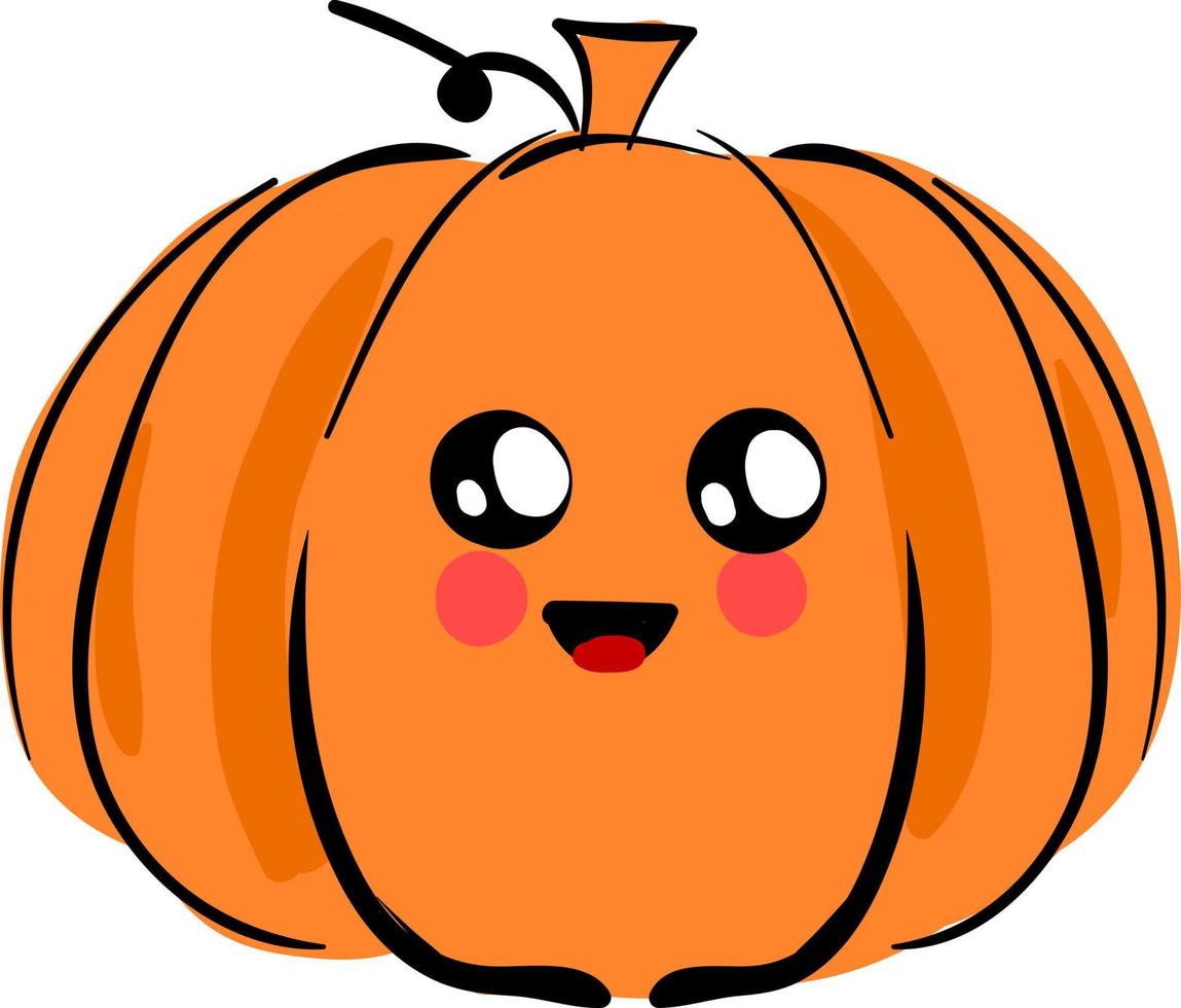 Cute pumpkin, illustration, vector on white background.