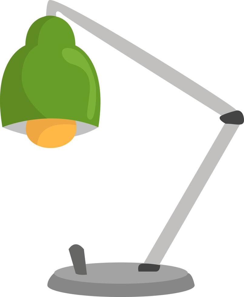 lámpara de mesa verde, ilustración, vector sobre fondo blanco