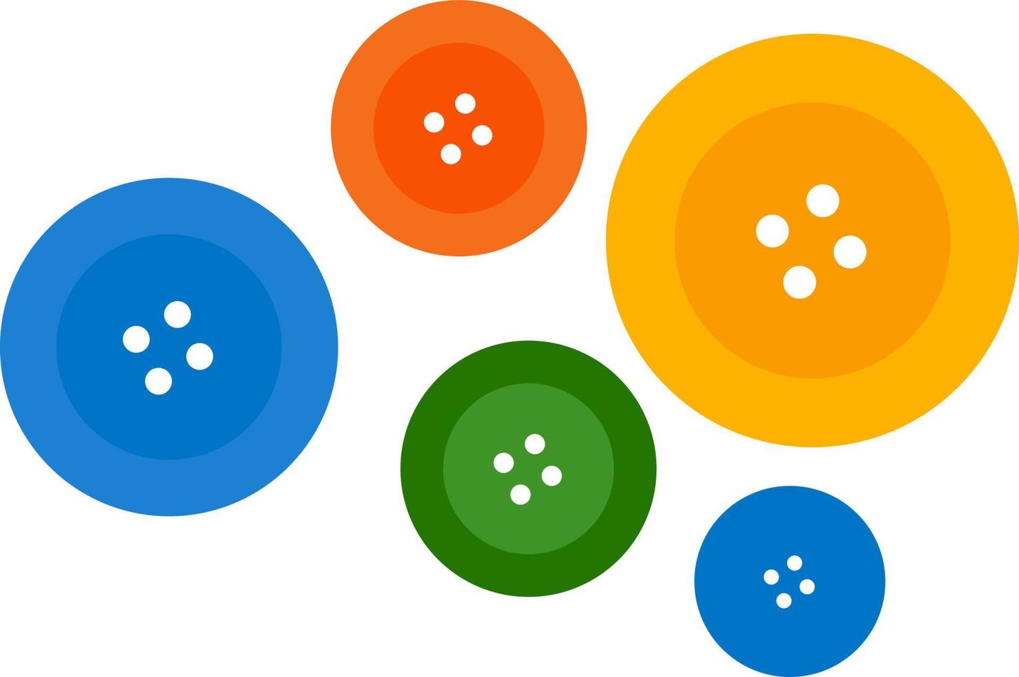 Colorful buttons, illustration, vector on white background.