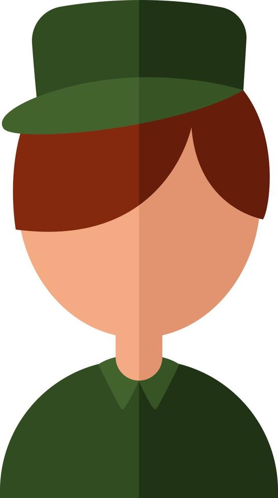 soldado en uniforme, ilustración, vector sobre fondo blanco.